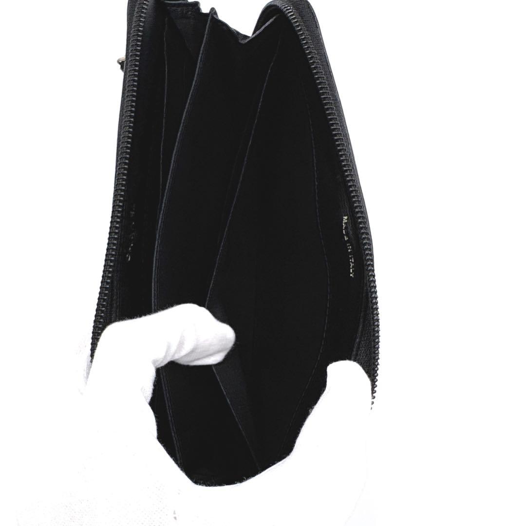 【美品】CHANEL シャネル ココマーク キャビアスキン ラウンドファスナー