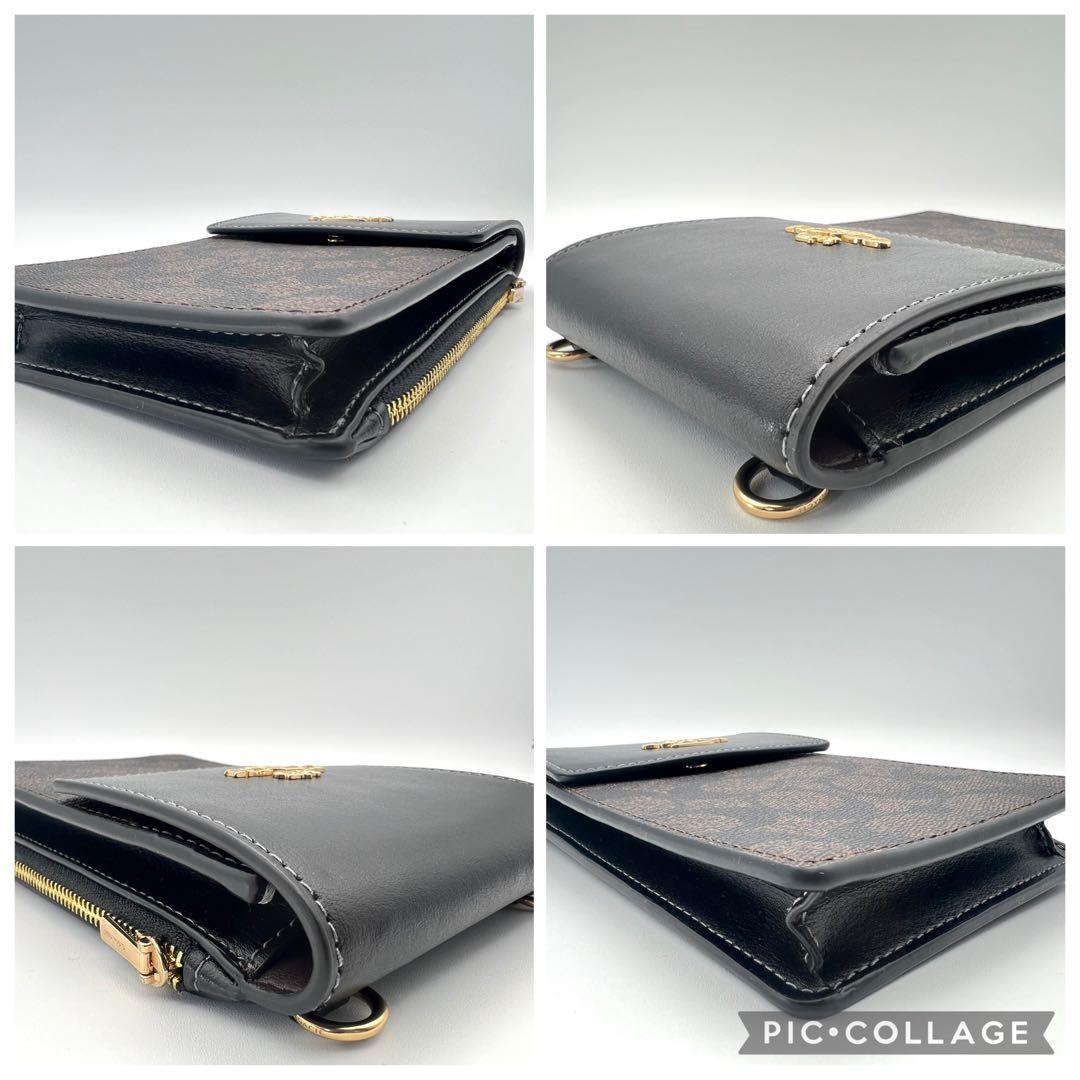 【美品】COACH コーチ クロスボディ・シグネチャー キャンバス スマホ