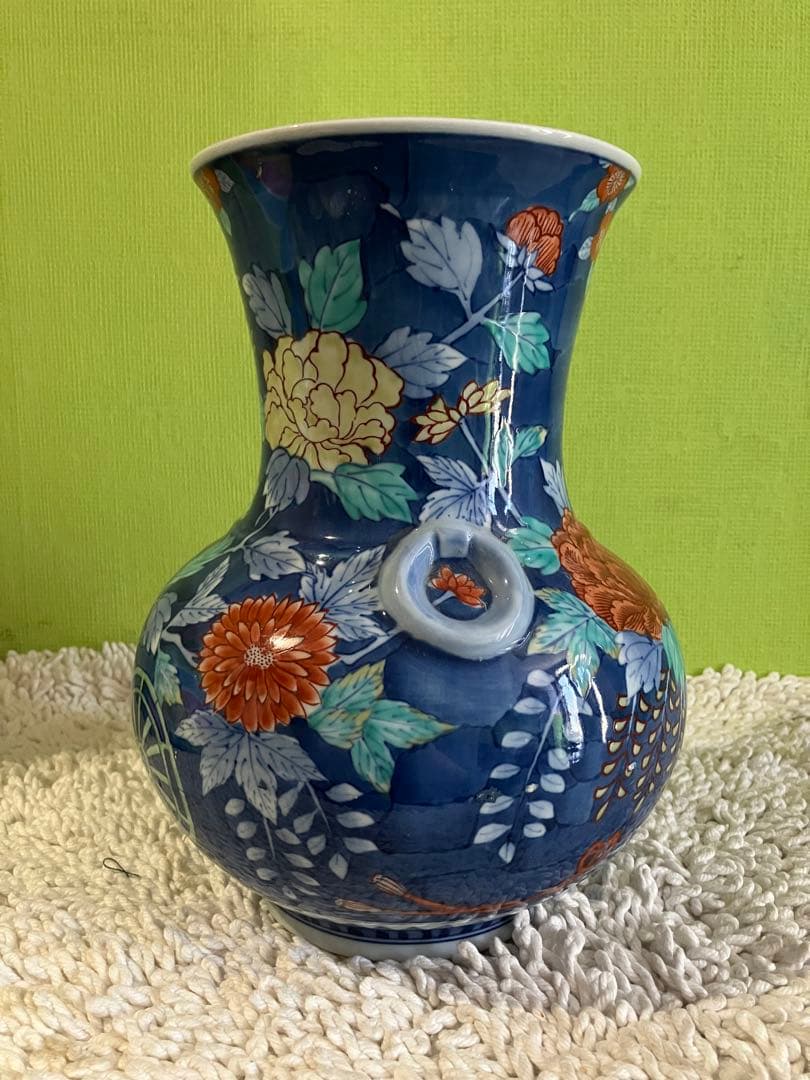 花舟 花瓶 有田焼 色絵