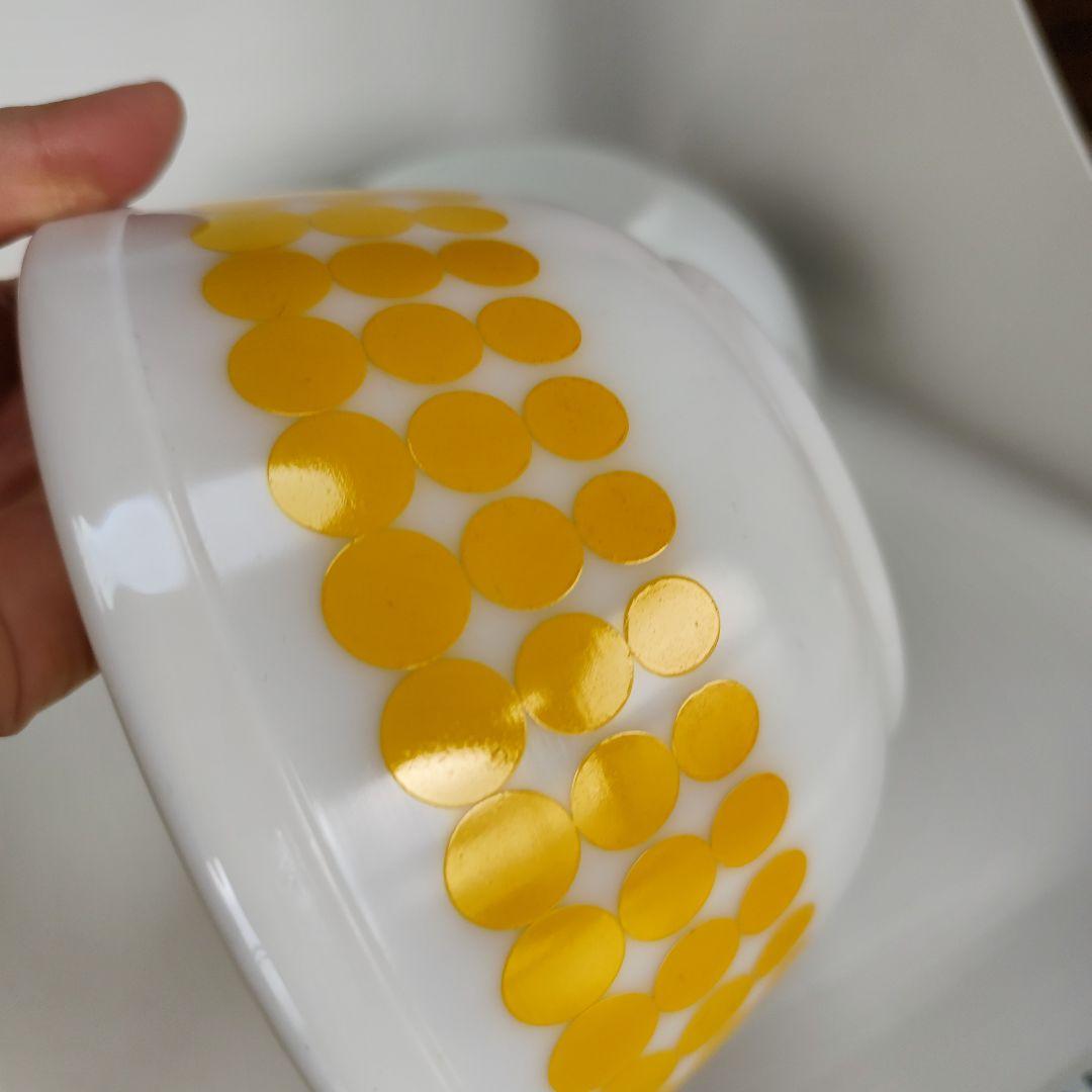 パイレックス　カラフル　ドット柄　ミキシングボウルセット　コンプリート