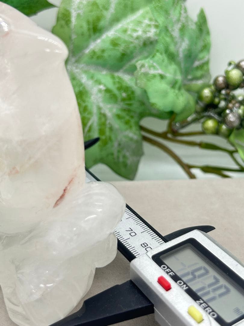 天然石水晶　イルカ置物　No.1494