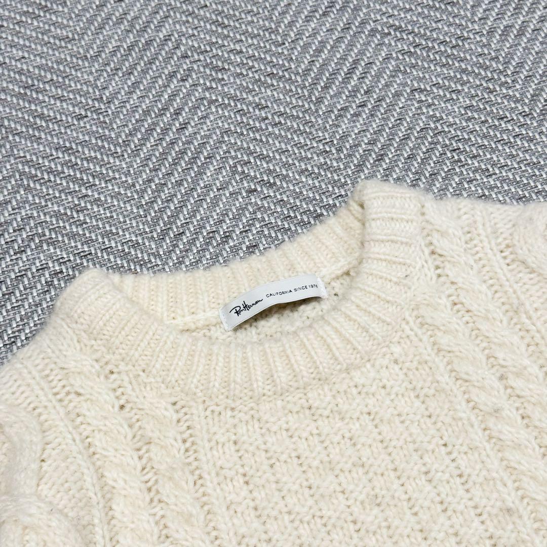 美品 ロンハーマン アルパカ混 アラン ケーブルニット アイボリー S