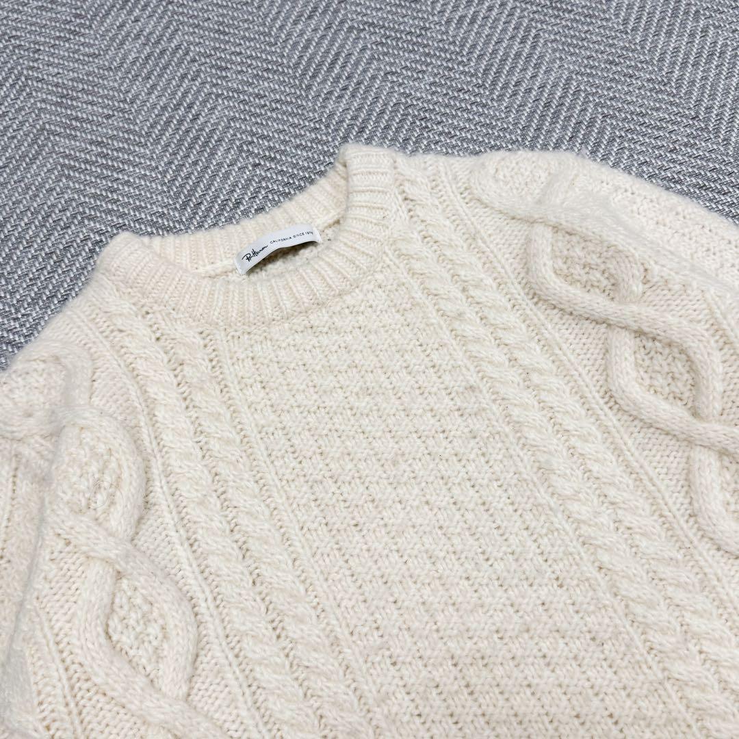 美品 ロンハーマン アルパカ混 アラン ケーブルニット アイボリー S