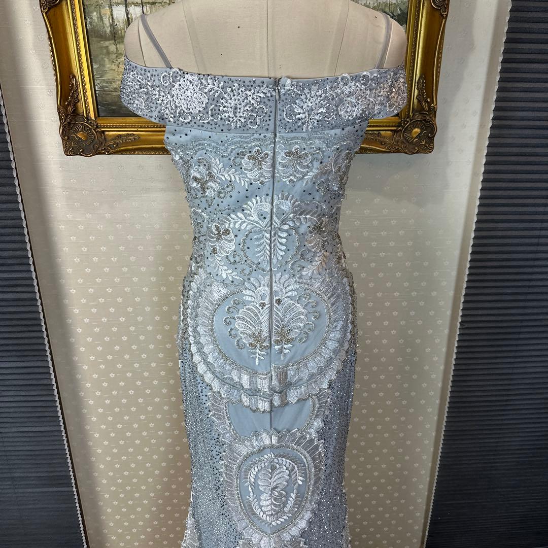 ★要プロフ確認★あなばら いづみ様 ライトブルー オフショルダー刺繍ドレス