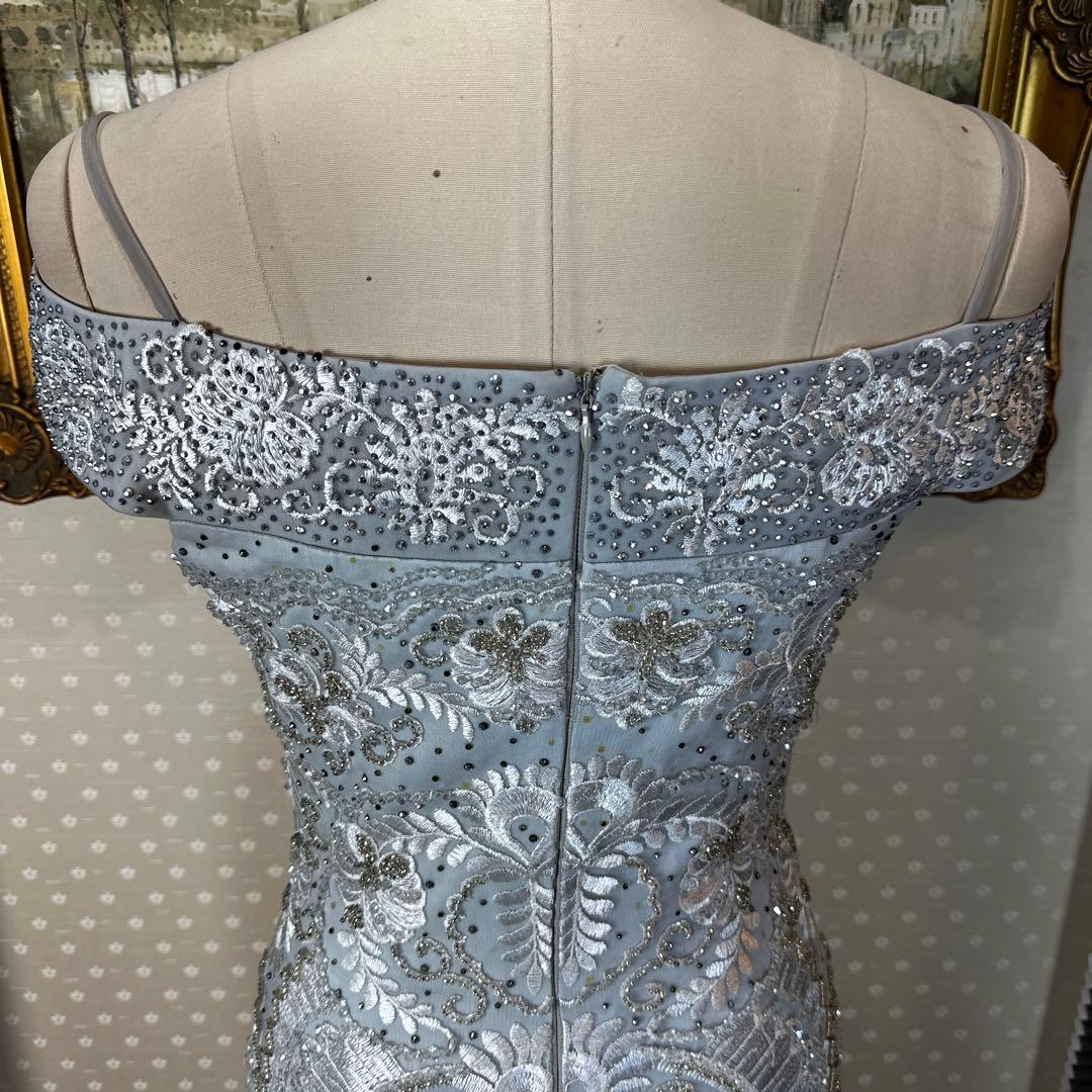 ★要プロフ確認★あなばら いづみ様 ライトブルー オフショルダー刺繍ドレス