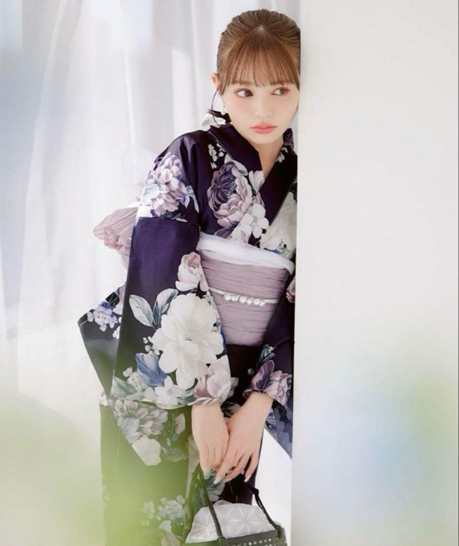 クラシカルフラワーブーケ浴衣 sugar nine 帯飾り 平児帯付き