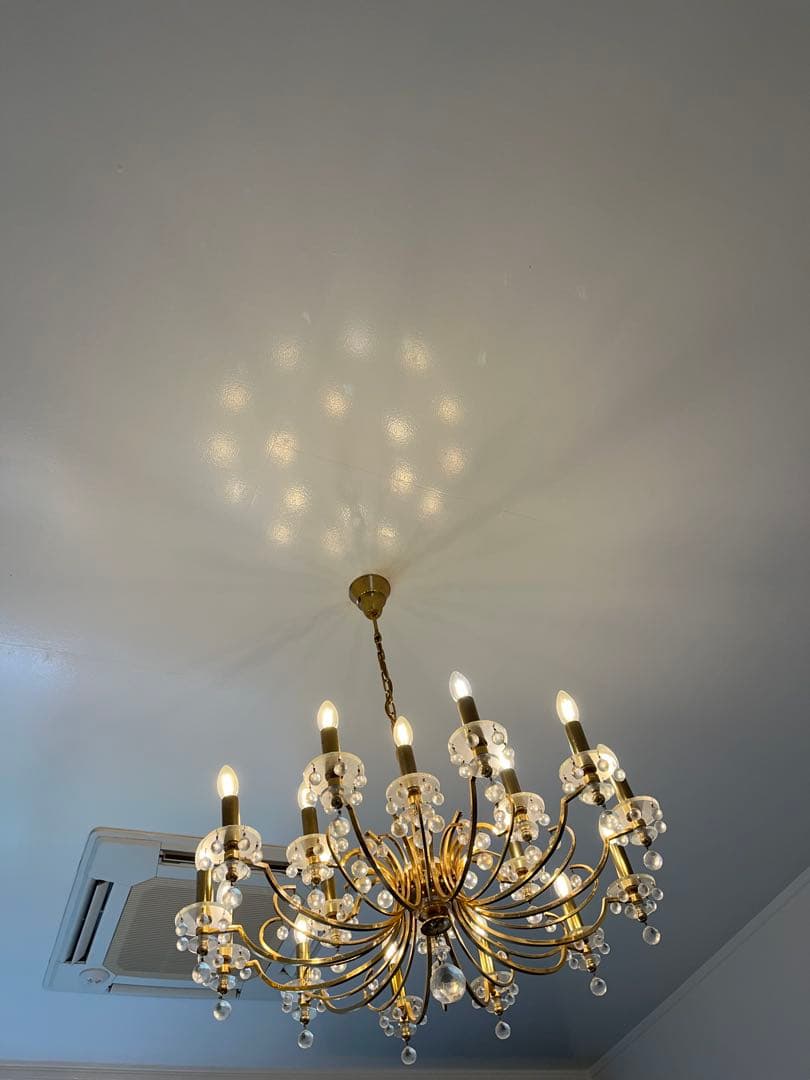 ヤマギワ　照明　イタリア　シャンデリア　1980 ビンテージ　アンティーク