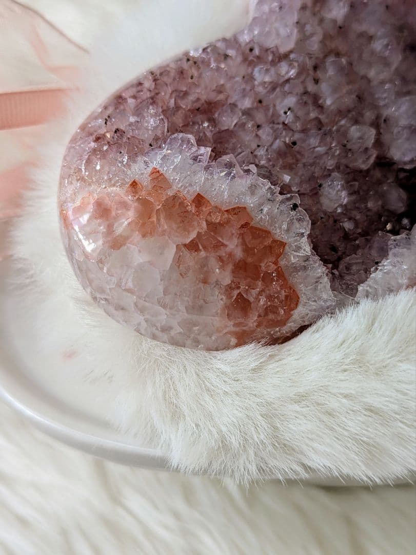 希少　☆瑪瑙　クラスター　ハート☆　ピンク　共生あり