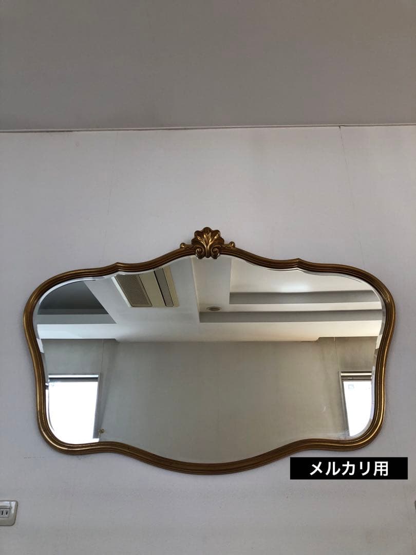 ス*イ様 ベルギー製 ビンテージ ウォールミラー ゴールド 金彩 レリーフ 壁掛