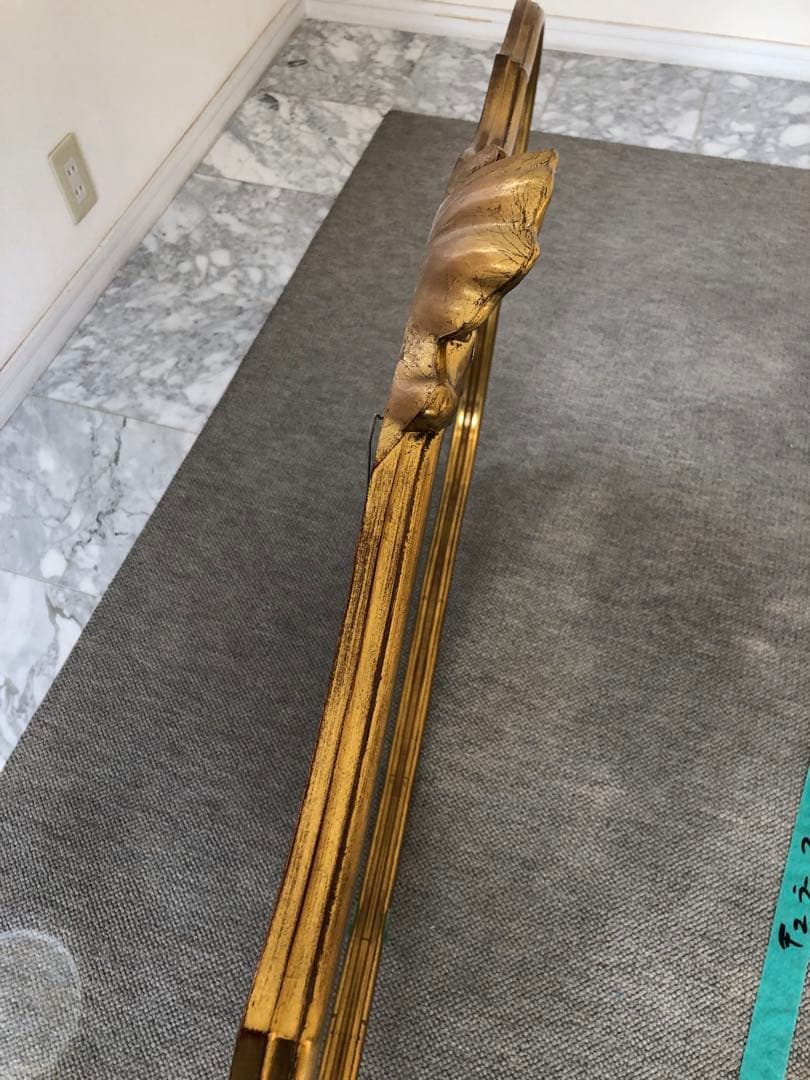 ス*イ様 ベルギー製 ビンテージ ウォールミラー ゴールド 金彩 レリーフ 壁掛