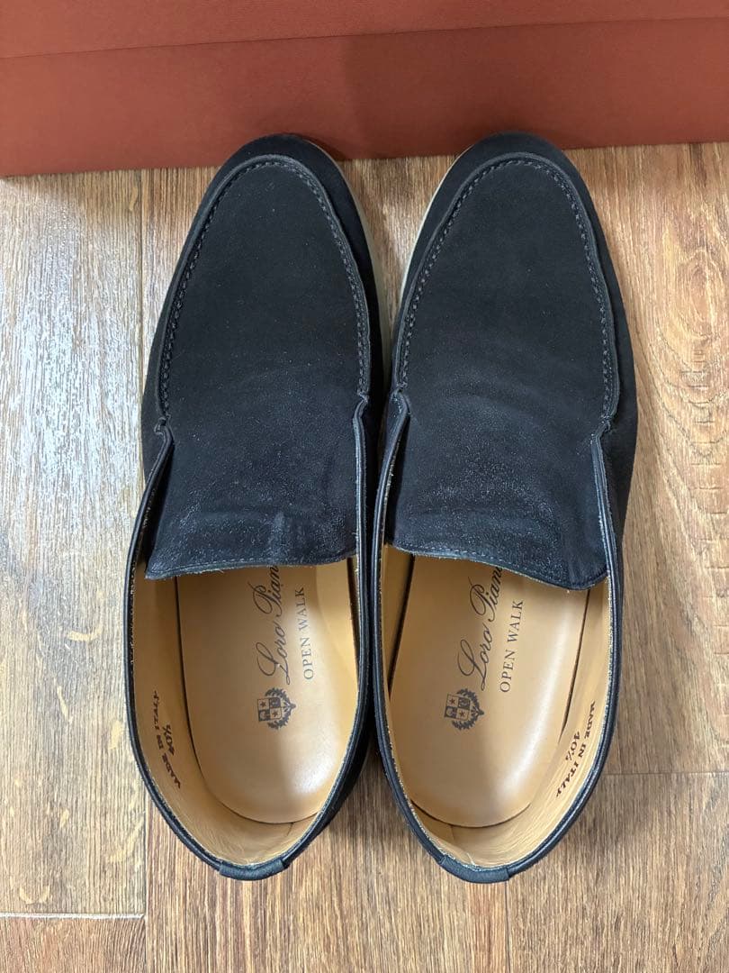 ロロピアーナ　オープンウォーク　美品　ブラック　40ハーフ　Loro piana