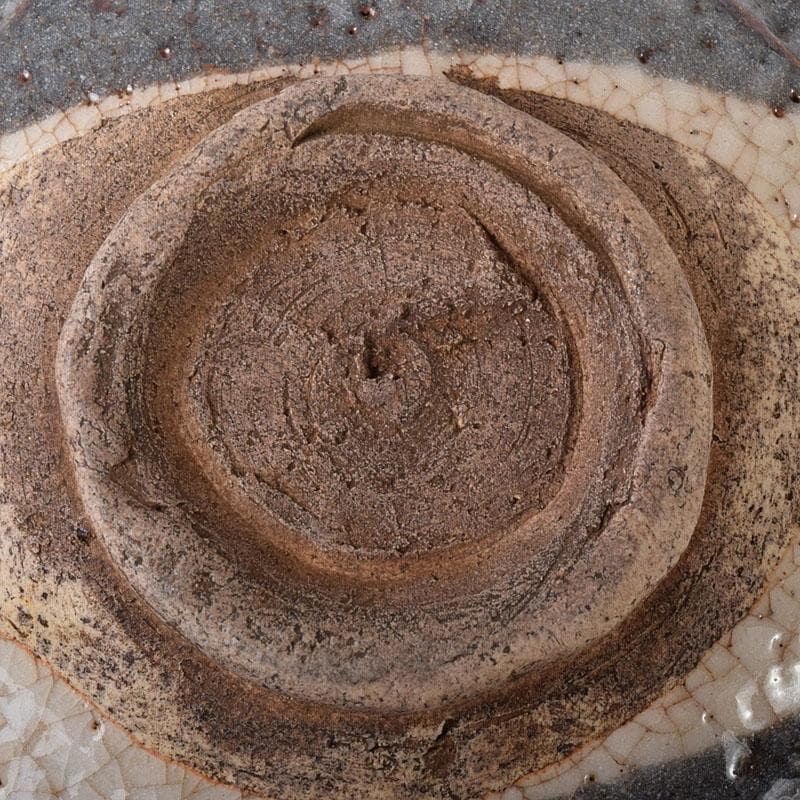 茶道具　鼠志野焼　升形茶碗　時代箱　V　R7989