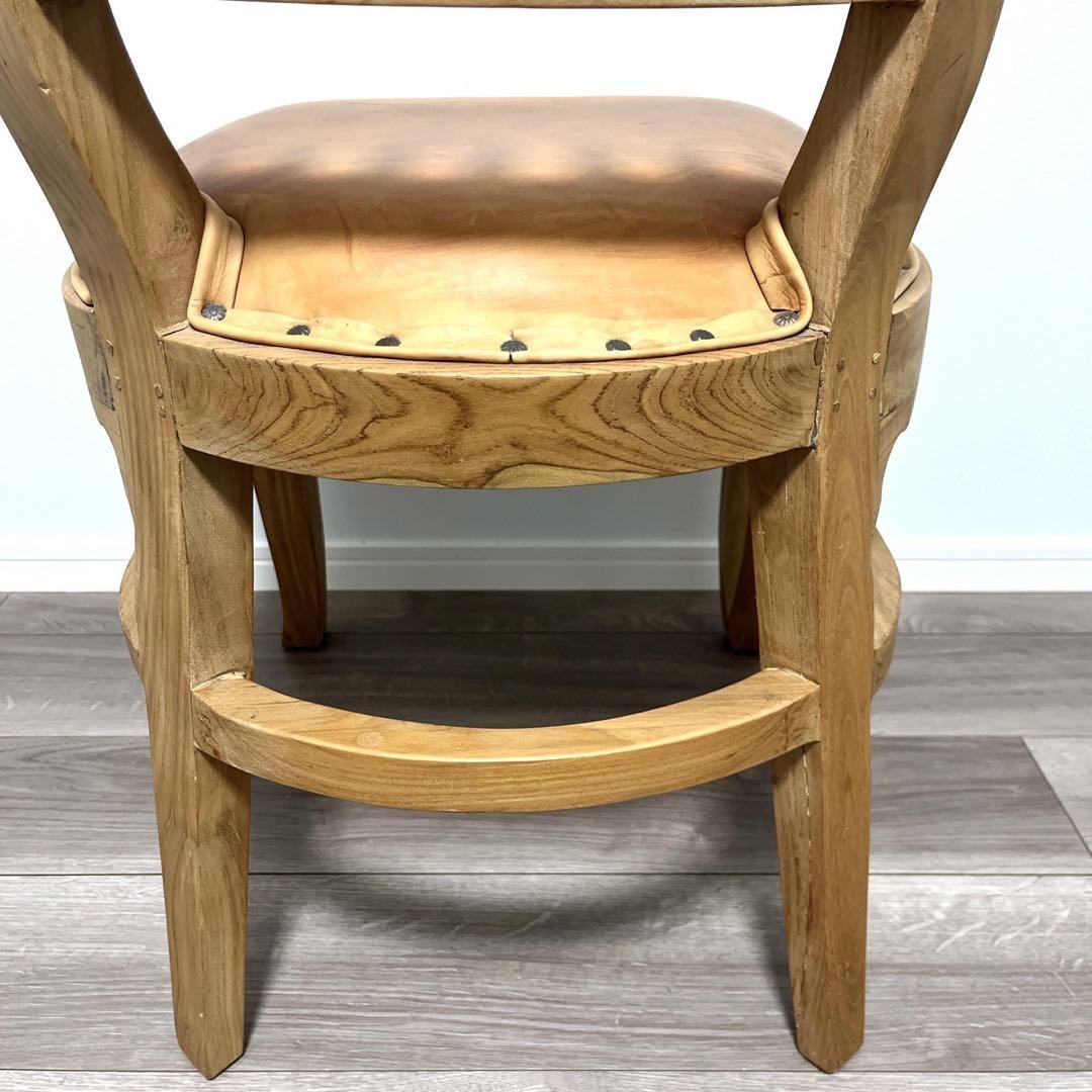 TEAK & LEATHER DINIG CHAIR②
