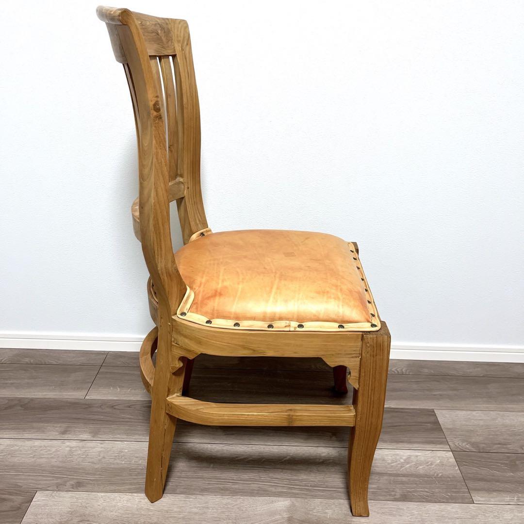 TEAK & LEATHER DINIG CHAIR②