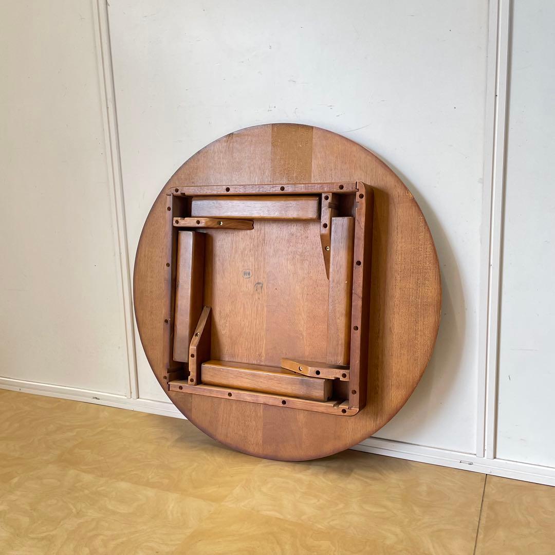 丸テーブル 折りたたみ 丸ちゃぶ台 折り畳み 座卓 木製 幅75センチ レトロ