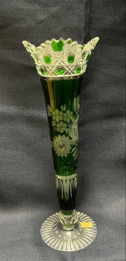 Meissen crystal 色被せ 一輪挿し