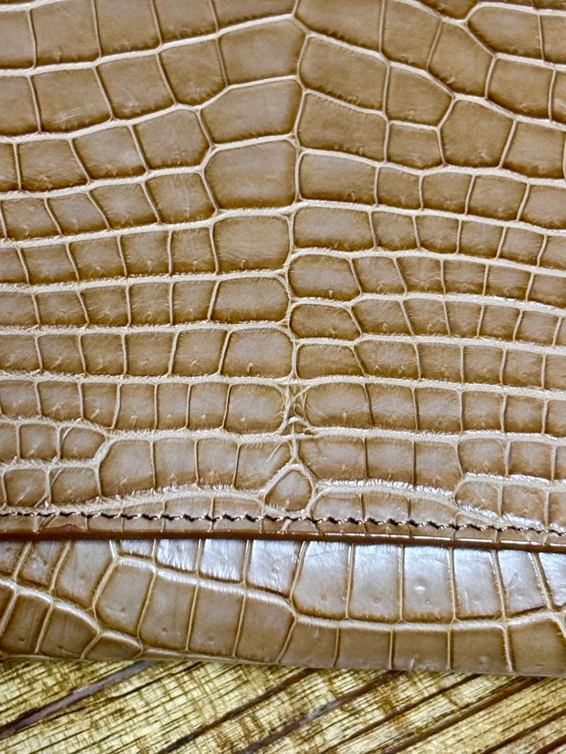 未使用　A6手帳カバー　クロコダイル　ルーペ　メモパッド　象革　キタムラ