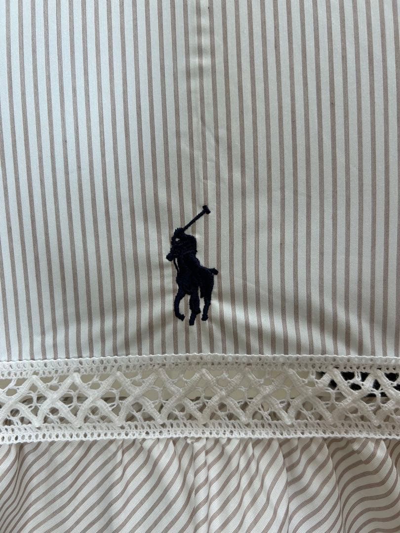 ポロラルフローレン　Ralph Laurenフリル　ストライプ　晴雨兼用　日傘