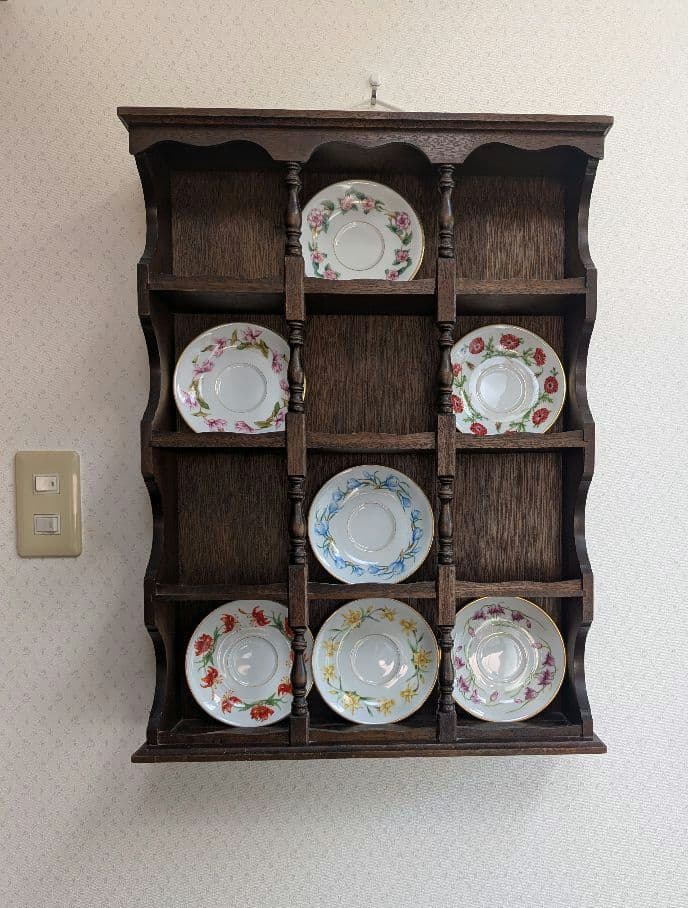 フランクリンポーセリング★花柄 ティーカップ 5客と飾り棚