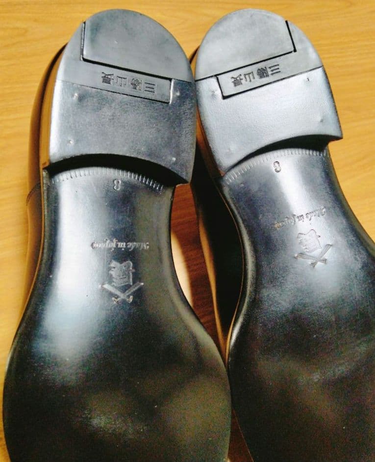 三陽山長　友二郎　レザーソール　ストレートチップ　室内試し履き程度