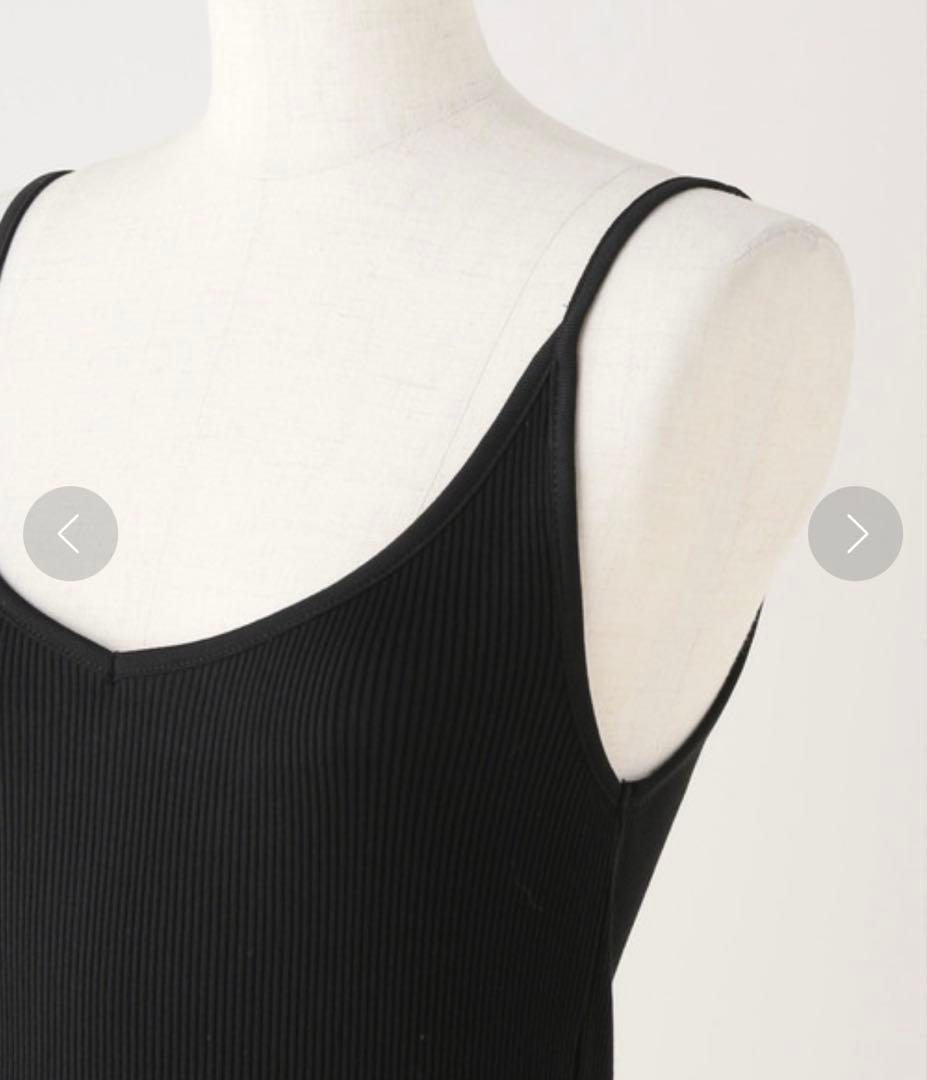 【新品】Deuxieme Classe 定番リブキャミソール 黒 綿100%