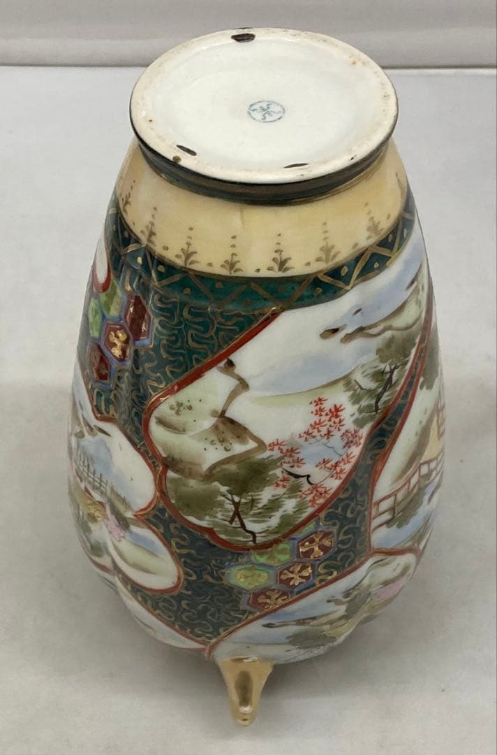 B387s 「名所美人図 花生」ノリタケ　明治時代　輸出　スパイダーマーク