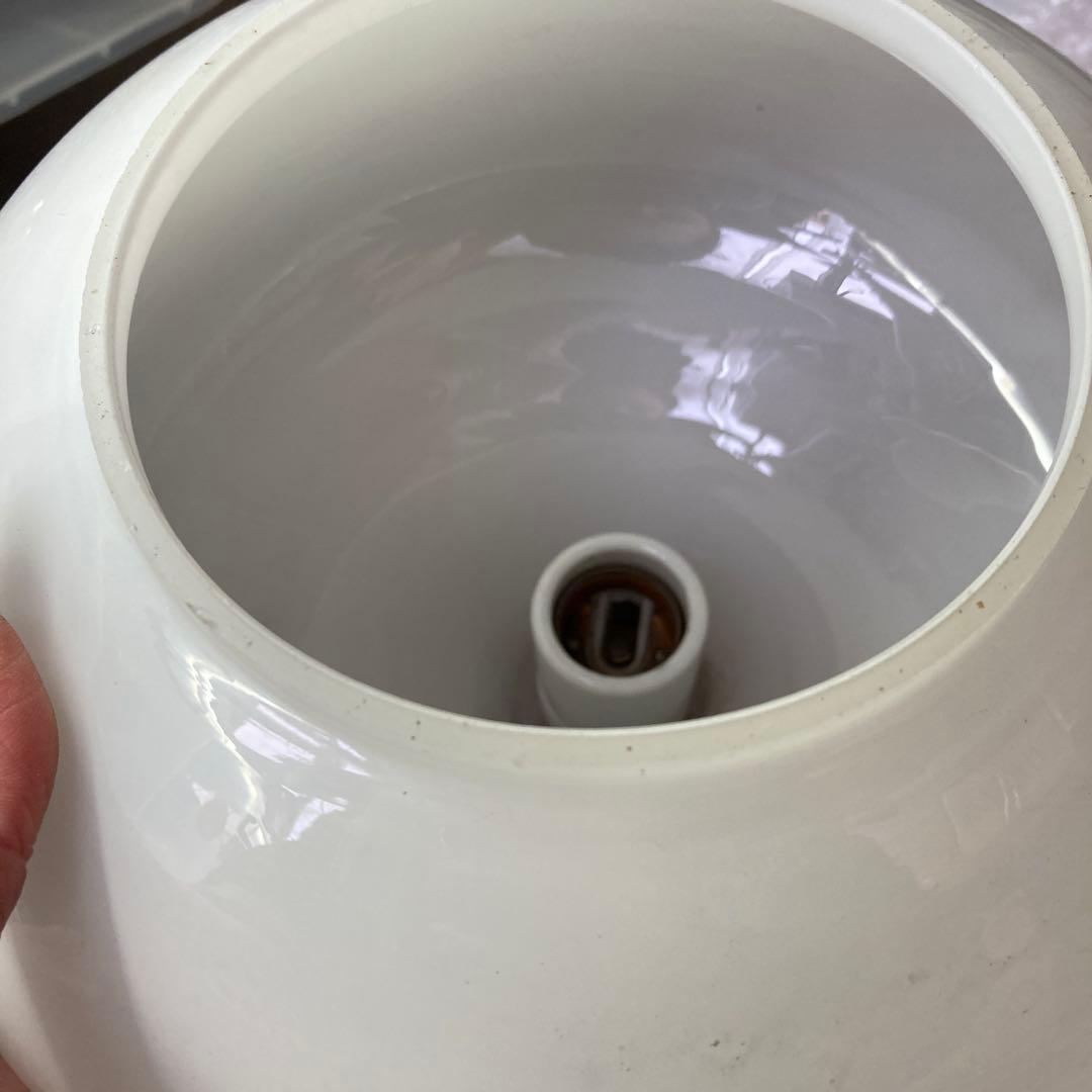 D-2 【希少・昭和レトロ】日立 ミルクガラス ペンダントライト 吊り下げ照明