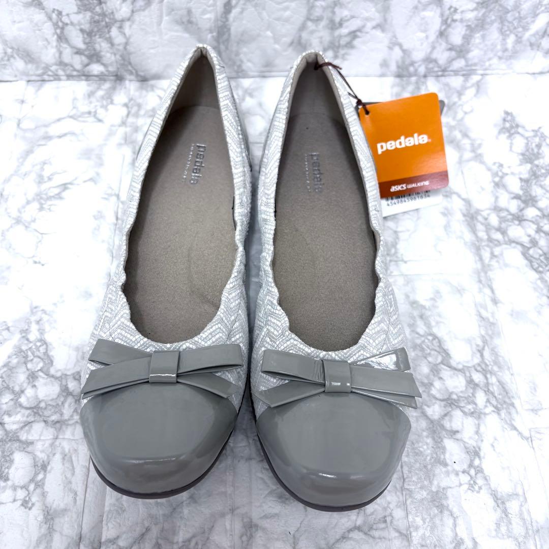 試着のみ極美品asics WALKING pedala フラットシューズ リボン