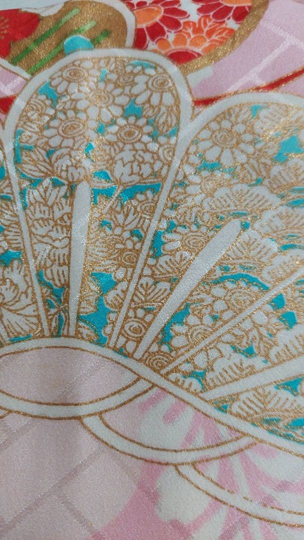 NA214アンティーク子供着物正絹3歳用しつけ糸着丈96センチ裄丈46センチ