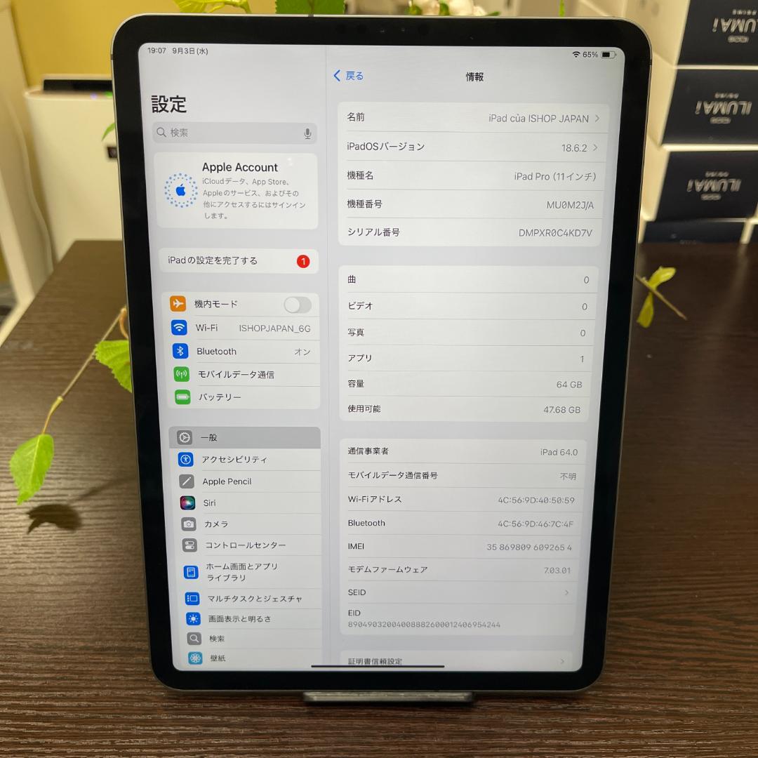 iPad Pro 11インチ 64GB Wi-Fi + Cellularモデル