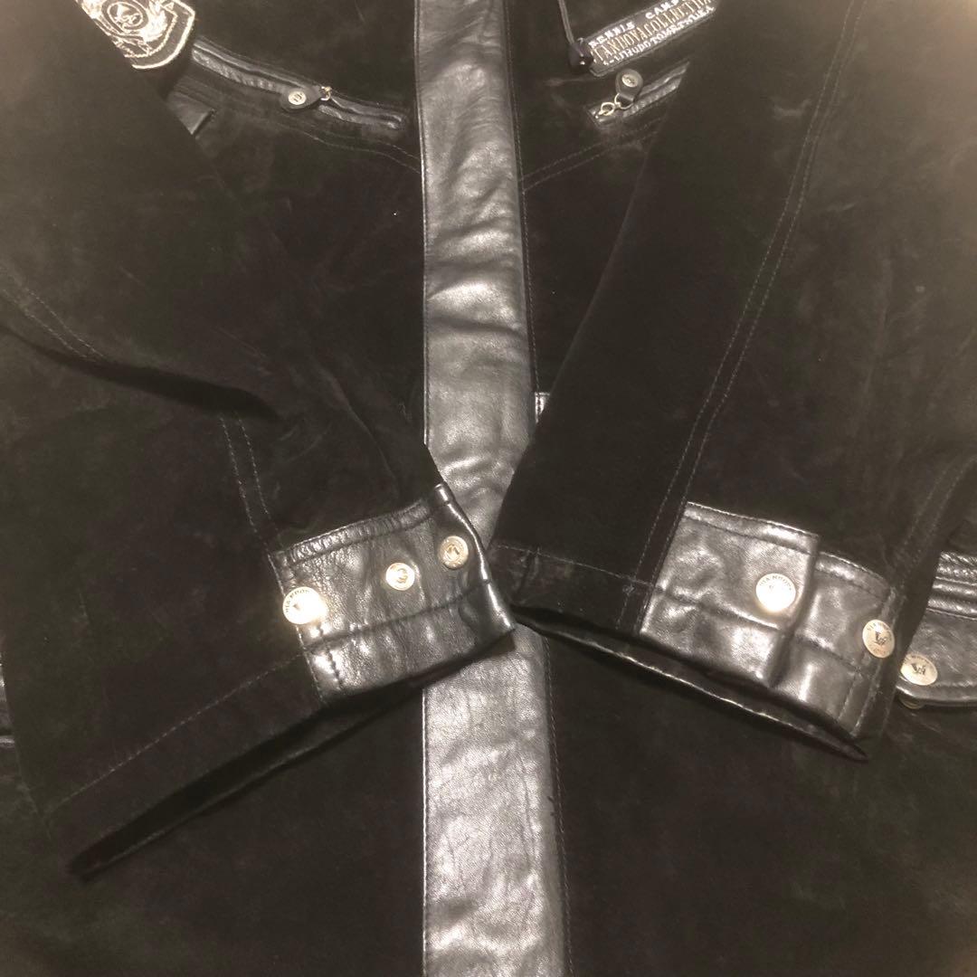 VIA NUOVA PELLE 3way レザーモッズコート　ワッペン　38