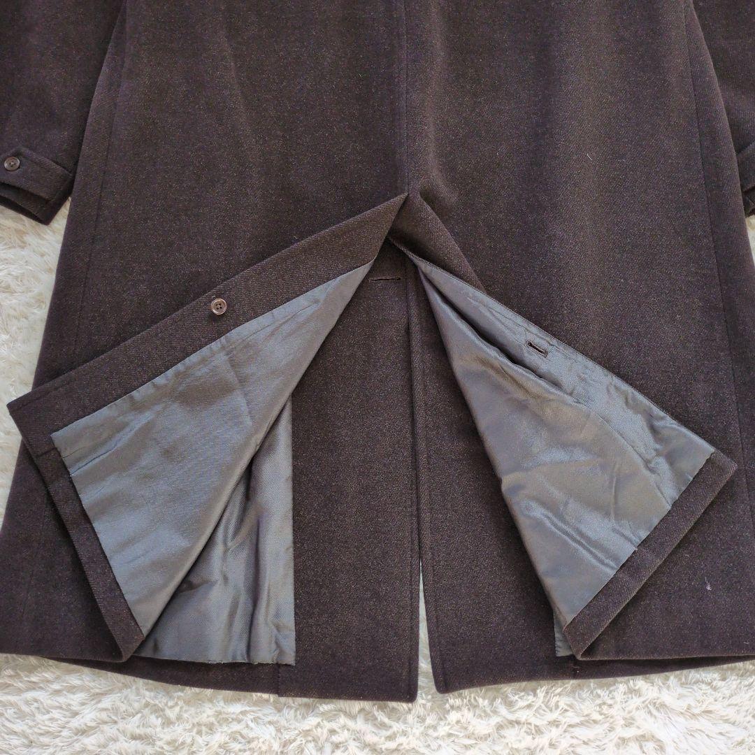 希少　バーバリー　ウール　アンゴラ混　Aライン　ロング　ダークブラウン MA