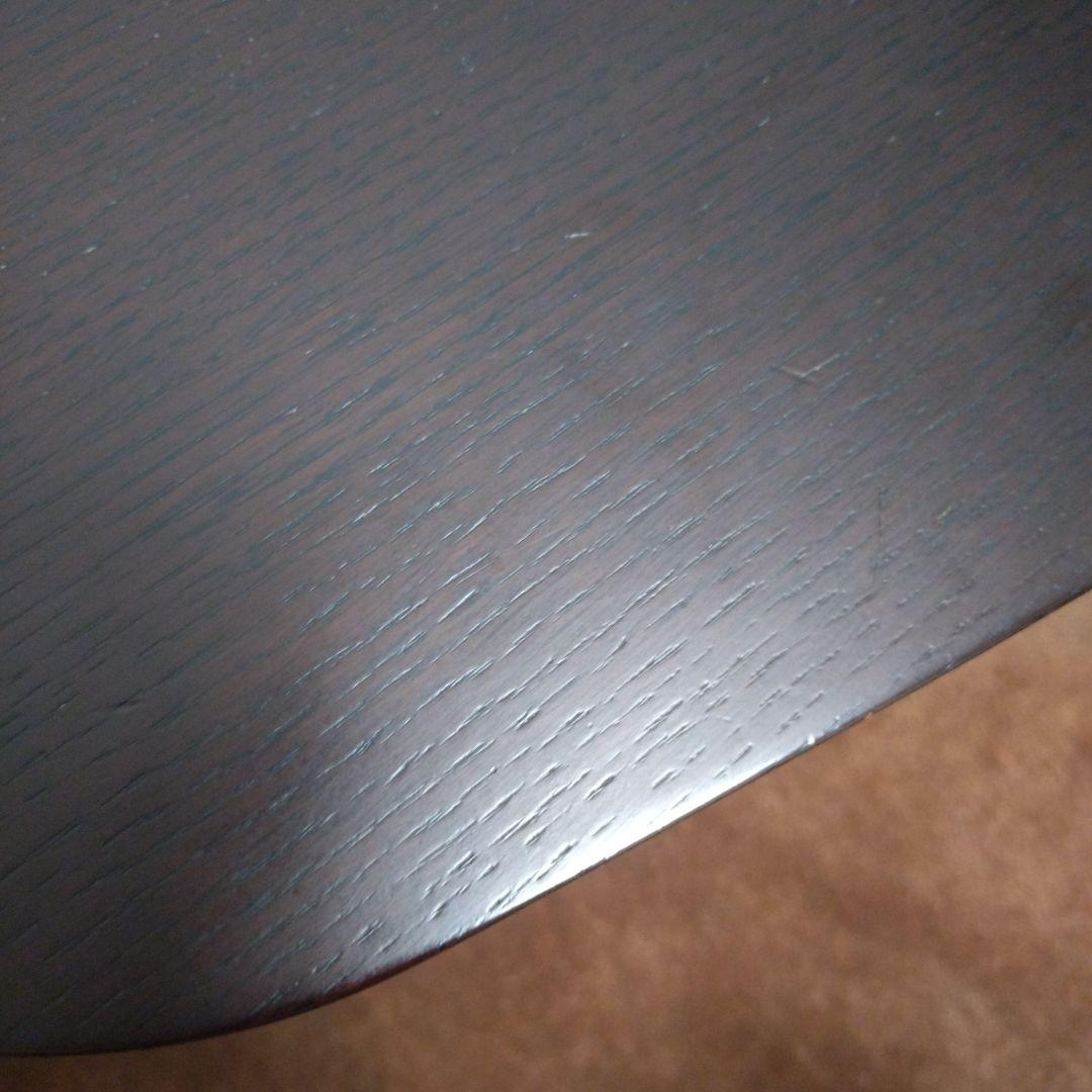 ダークブラウン 楕円形センターテーブル