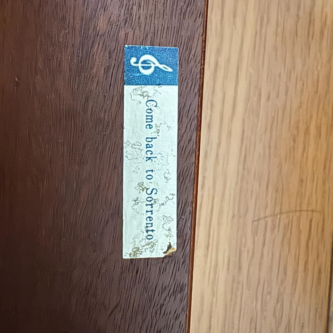 イタリア製 オルゴール付 象嵌細工サイドテーブル 帰れソレントへ アンティーク