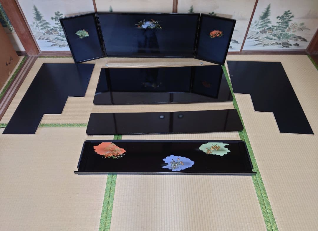 雛人形 3段 漆 漆塗り