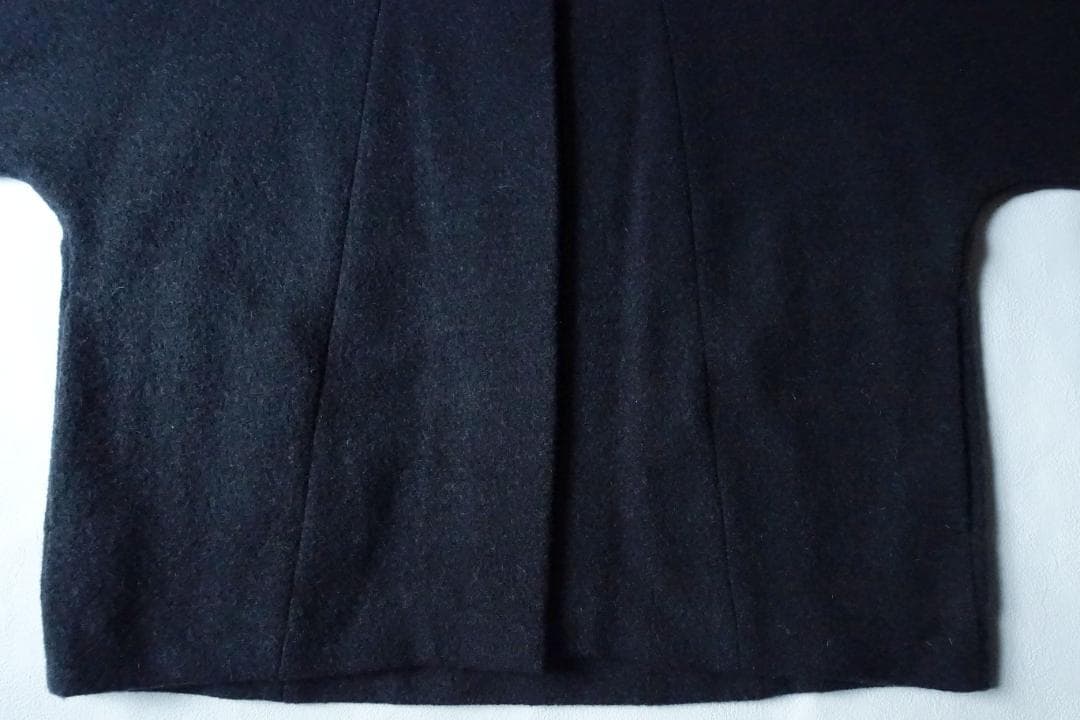 美品evam evaエヴァムエヴァ☆プレスウールショートコート 1 チャコール