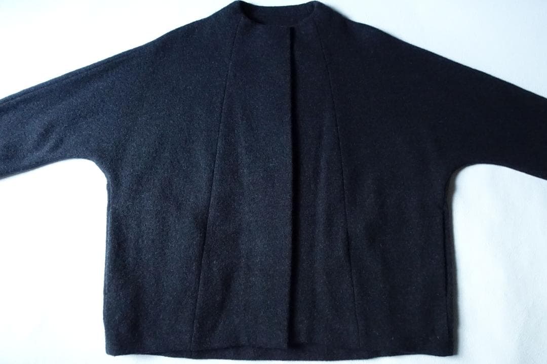 美品evam evaエヴァムエヴァ☆プレスウールショートコート 1 チャコール