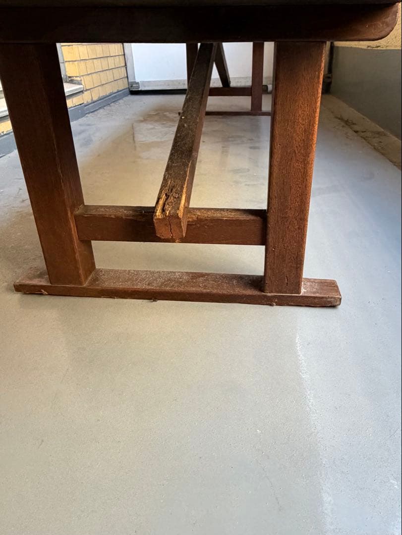 【一点物】ヴィンテージ 大型長机 天然木 アンティーク テーブル 什器 無垢材