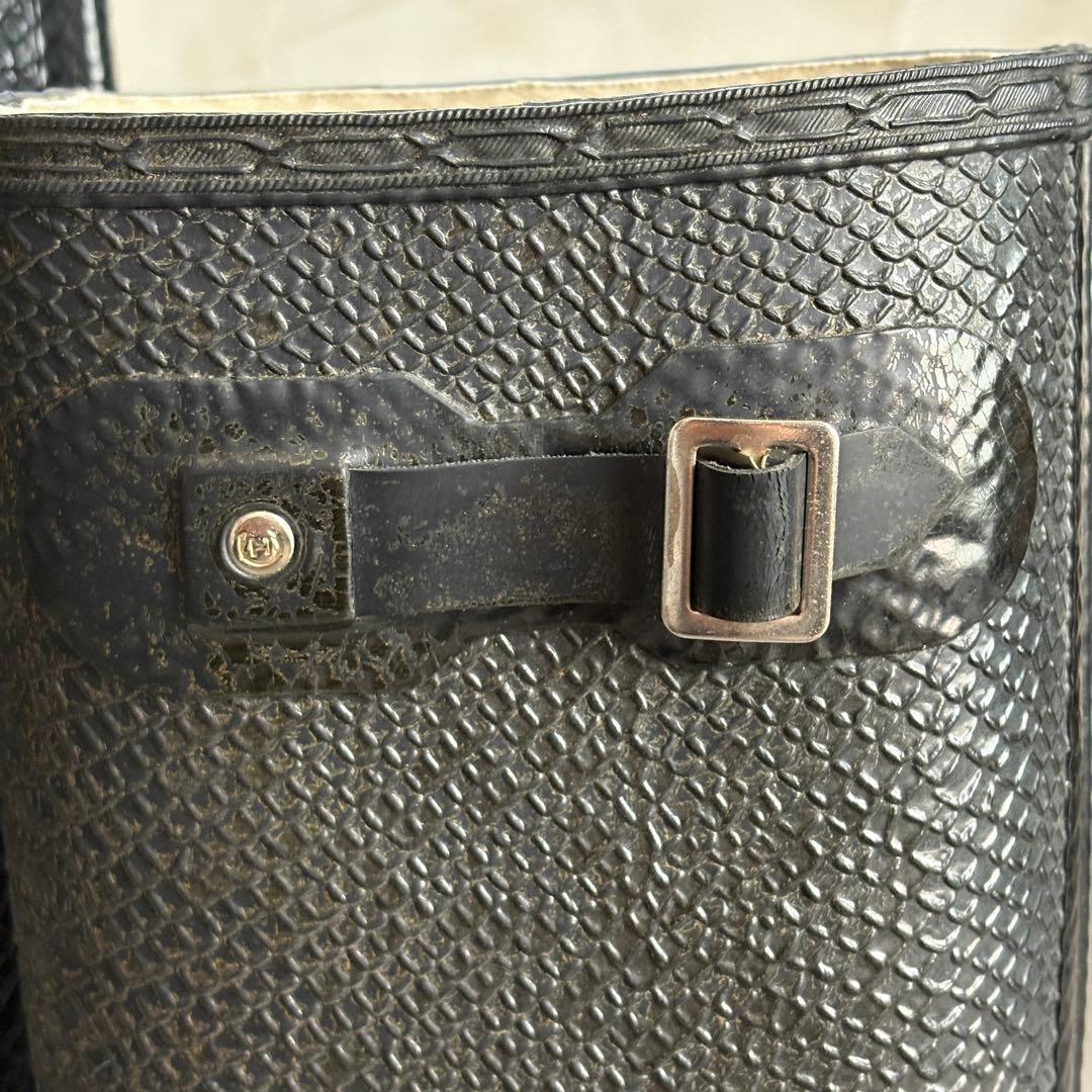 ハンター 希少 パイソン型押し レインブーツ 長靴 エキゾチック 【26cm】