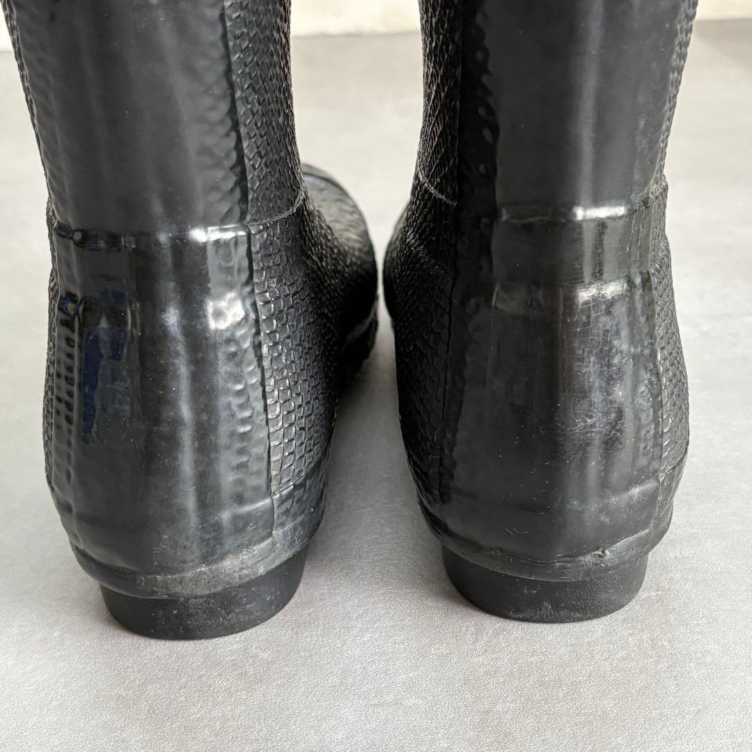 ハンター 希少 パイソン型押し レインブーツ 長靴 エキゾチック 【26cm】