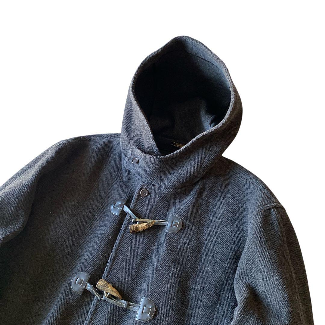 80s90s イタリア製 オーバーサイズ ヘリンボーンウール ダッフルコート