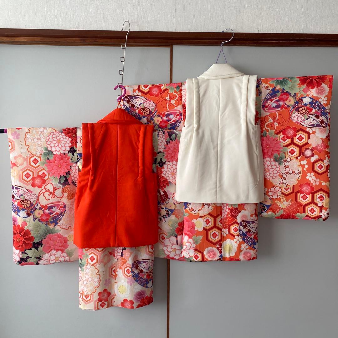 キャサリンコテージ　七五三　着物　3歳　双子ちゃん　被布　襦袢付き