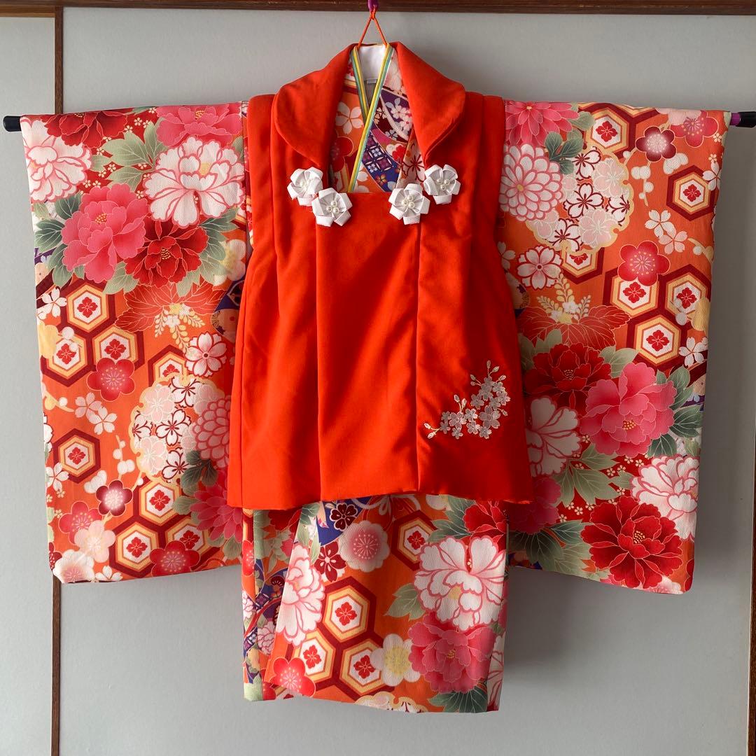 キャサリンコテージ　七五三　着物　3歳　双子ちゃん　被布　襦袢付き