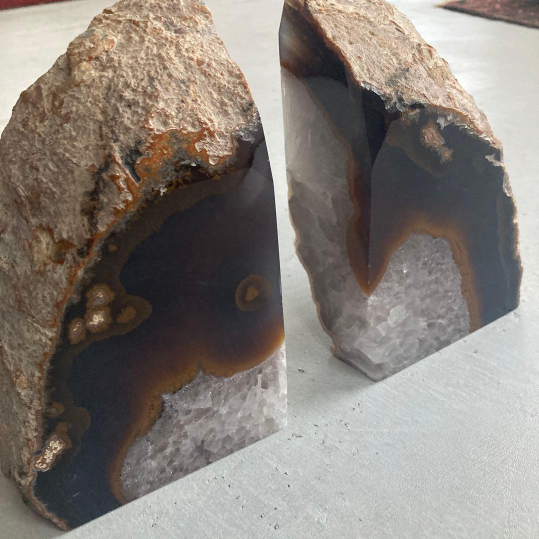 天然石　ブックエンド/ Natural stone bookends