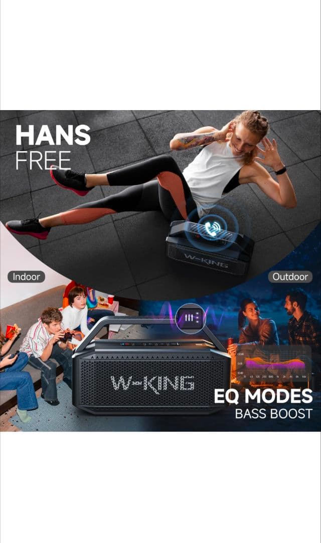 W-KING 60W RMS 100Wピーク、スピーカー bluetooth