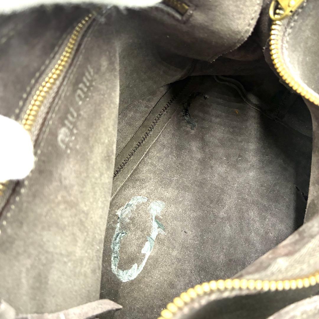 希少 ミュウミュウ アーカイブ ワンショルダーバッグ スエード ダークブラウン