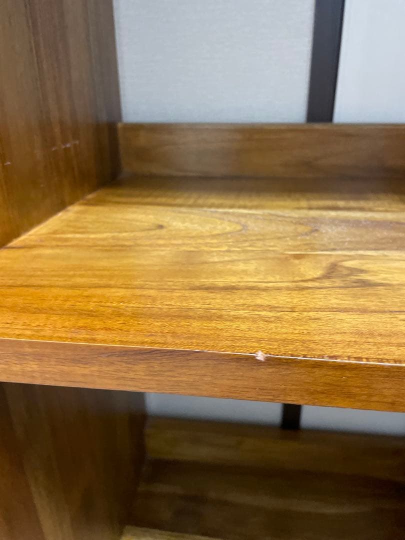 チーク 無垢材 オープンラック シェルフ 木製 本棚 ラック