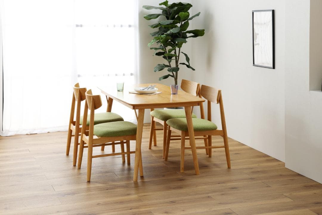 SK DC XS8　12脚　ダイニングチェア　ナチュラル＊グリーン