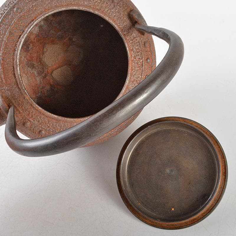 煎茶道具　鋲打文　鉄瓶　鉄釜　M　R5868