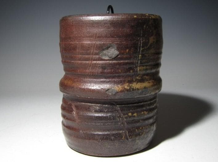 古備前水指 千家三代元伯花押 円能斎追書o457